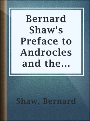 cover image of Bernard Shaw's Preface to Androcles and the Lion